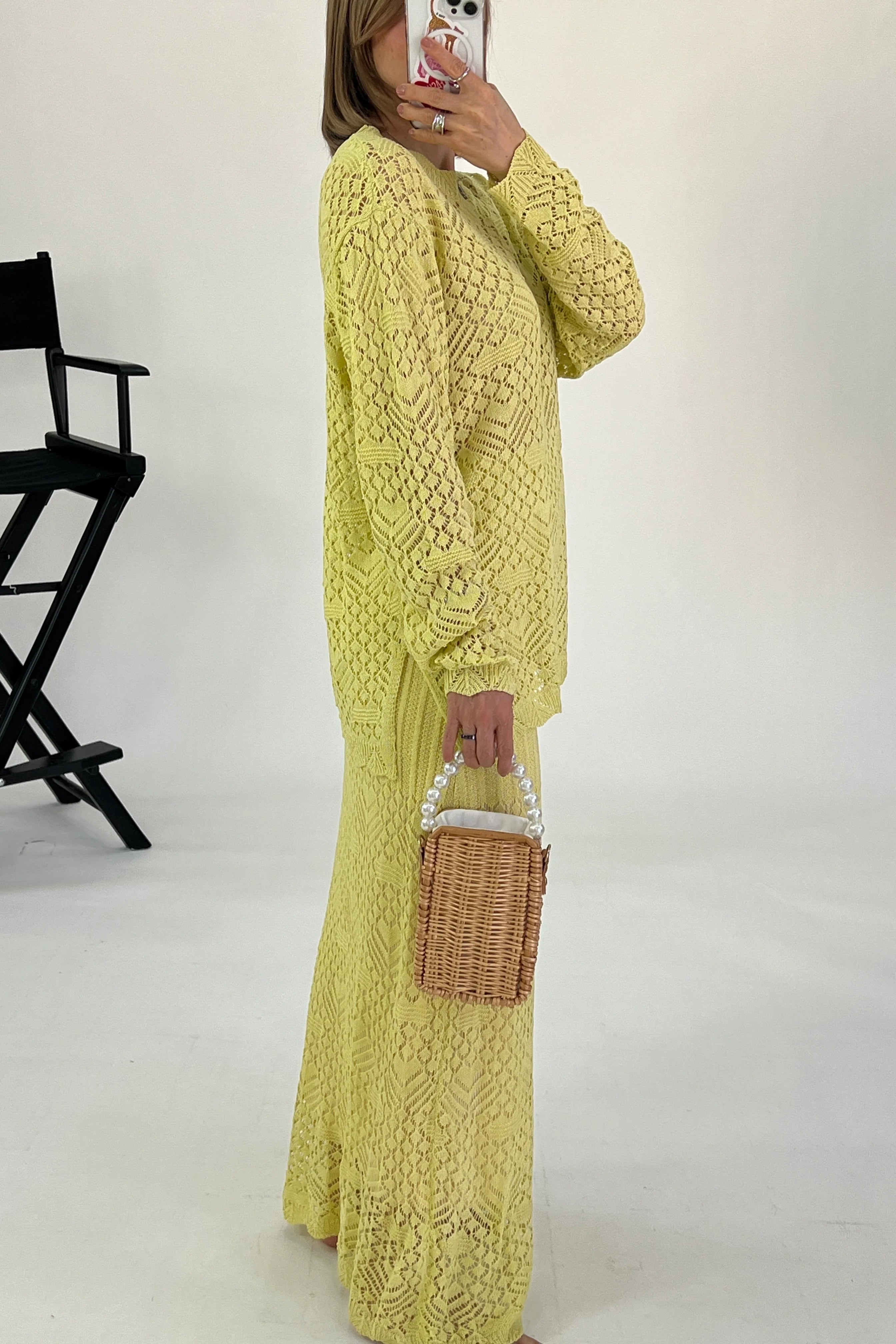 Conjunto tejido falda + blusa