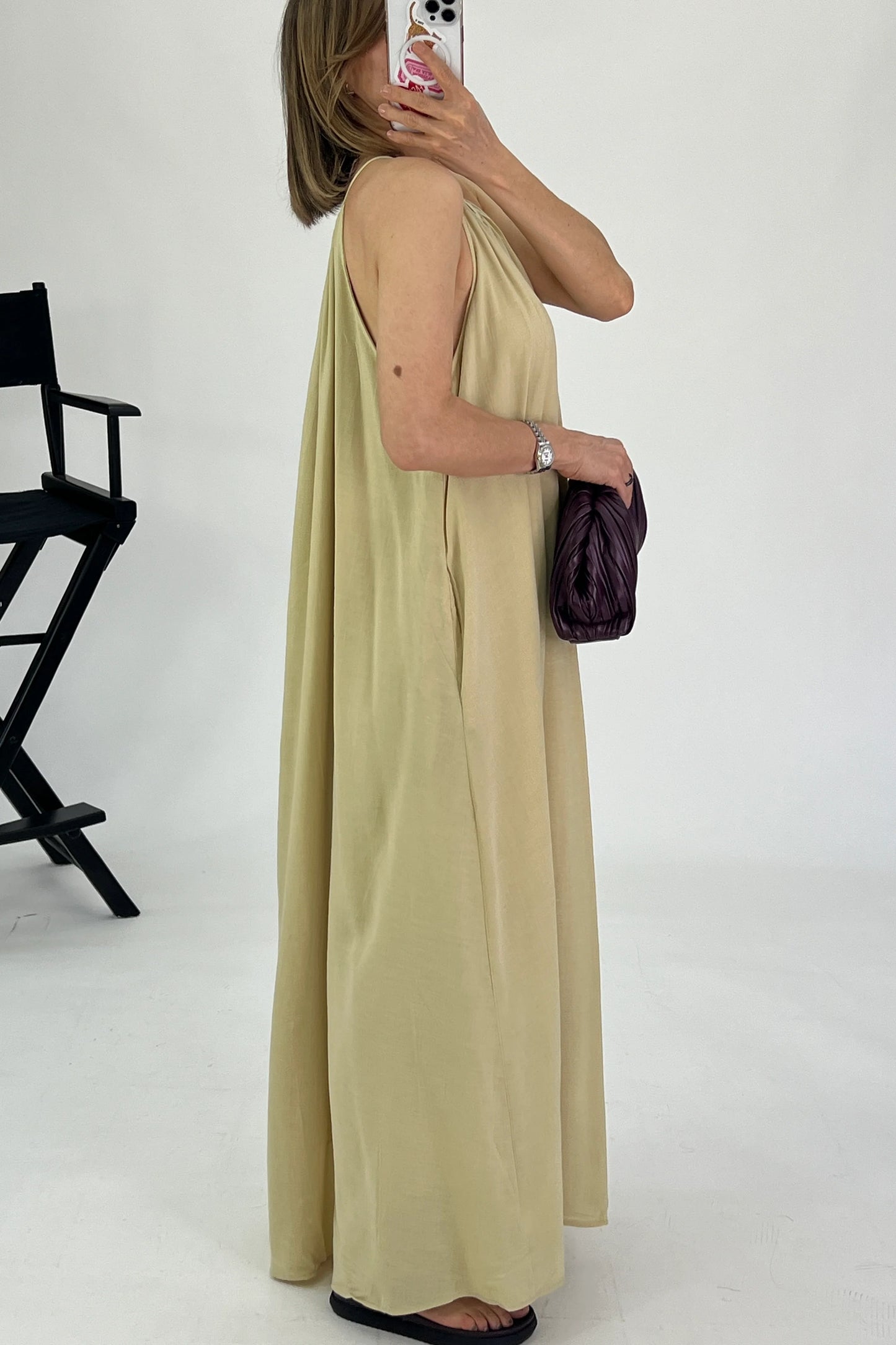 Vestido halter maxi