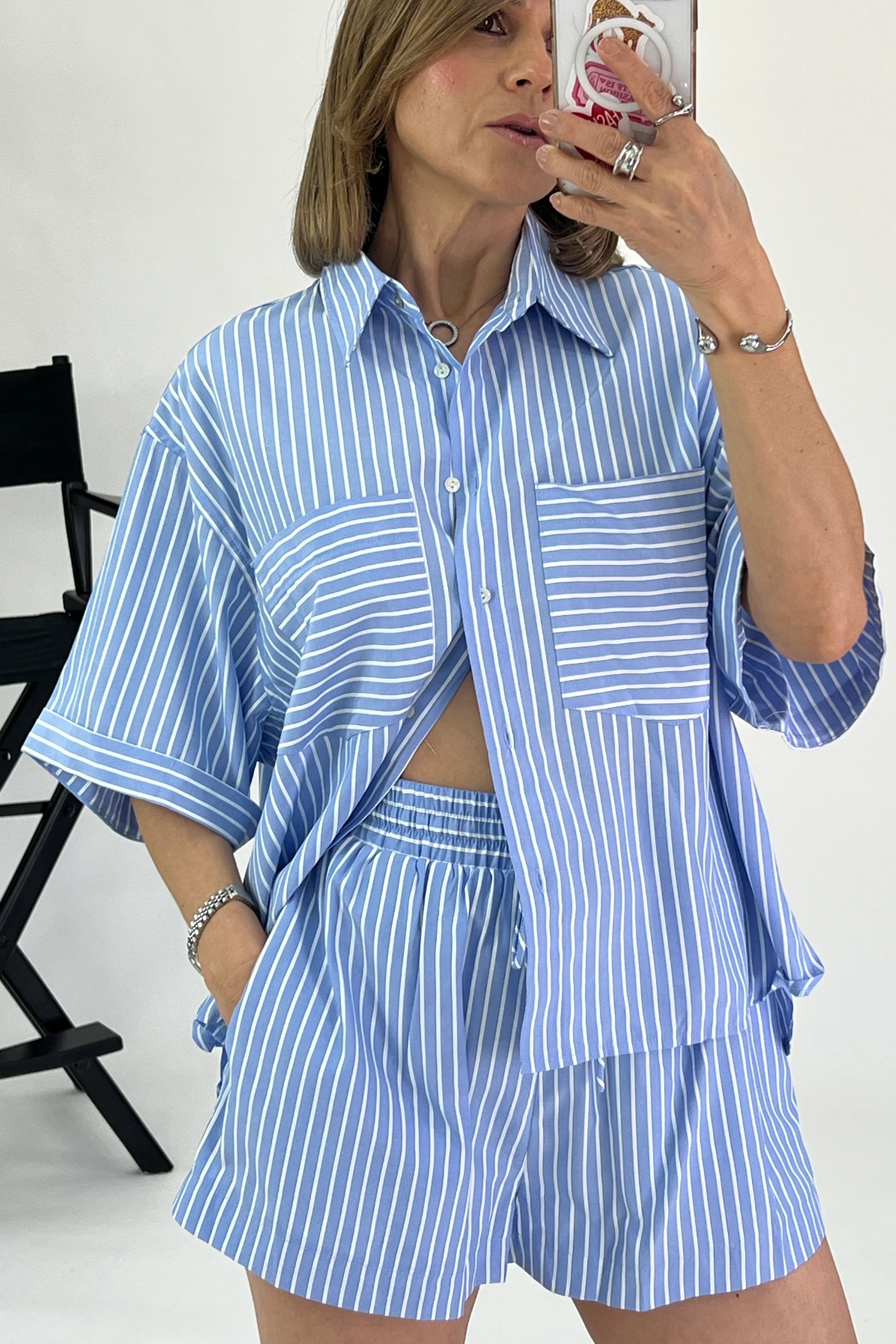 Conjunto manga corta rayas