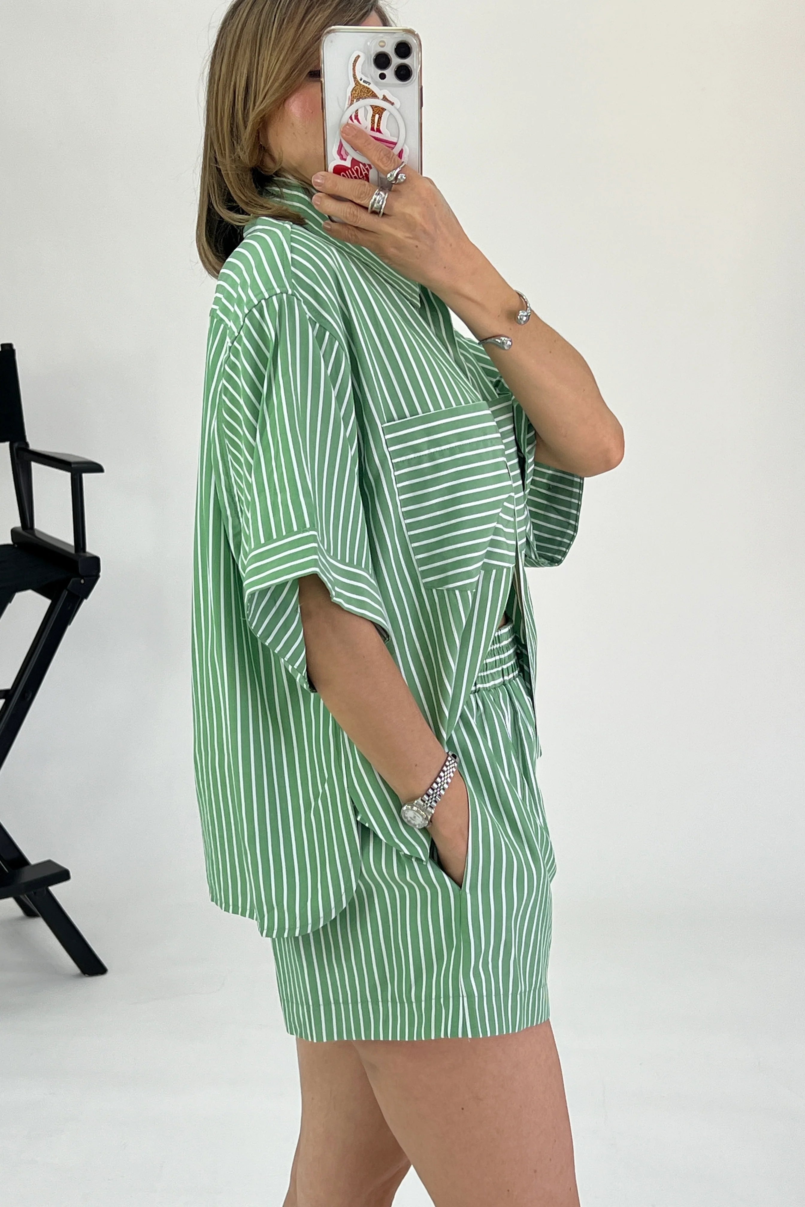 Conjunto manga corta rayas