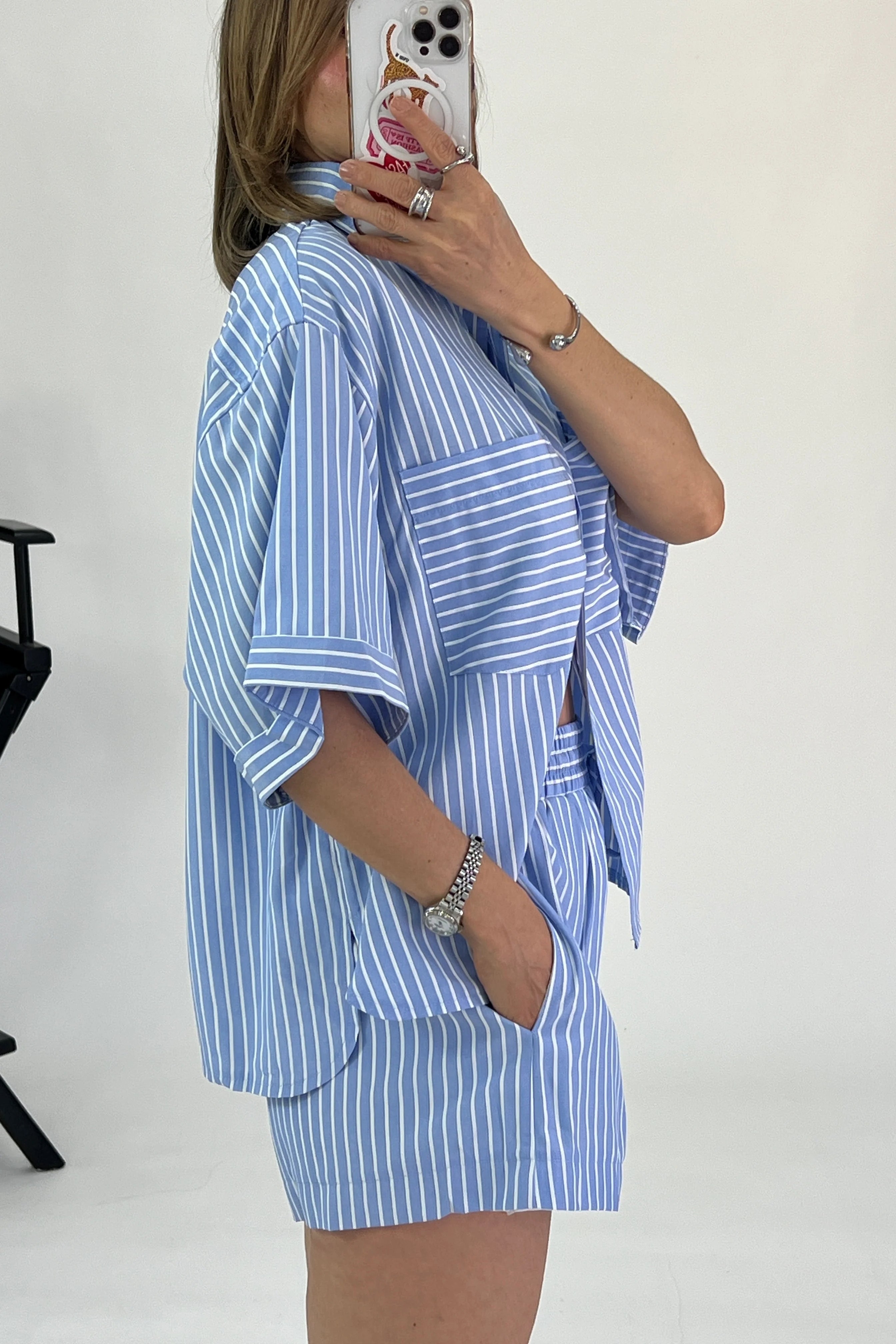 Conjunto manga corta rayas