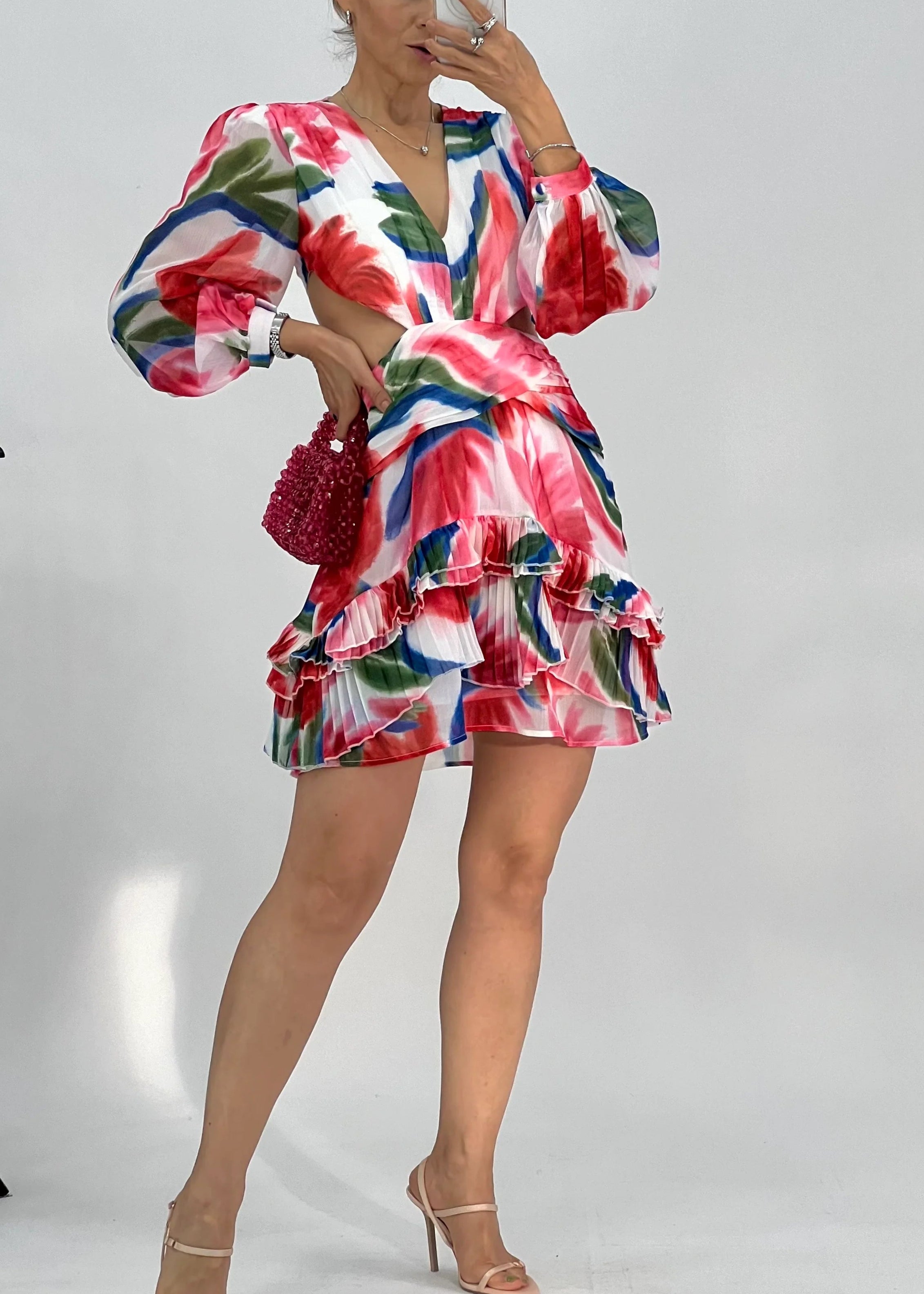 Vestido estampado espalda descubierta