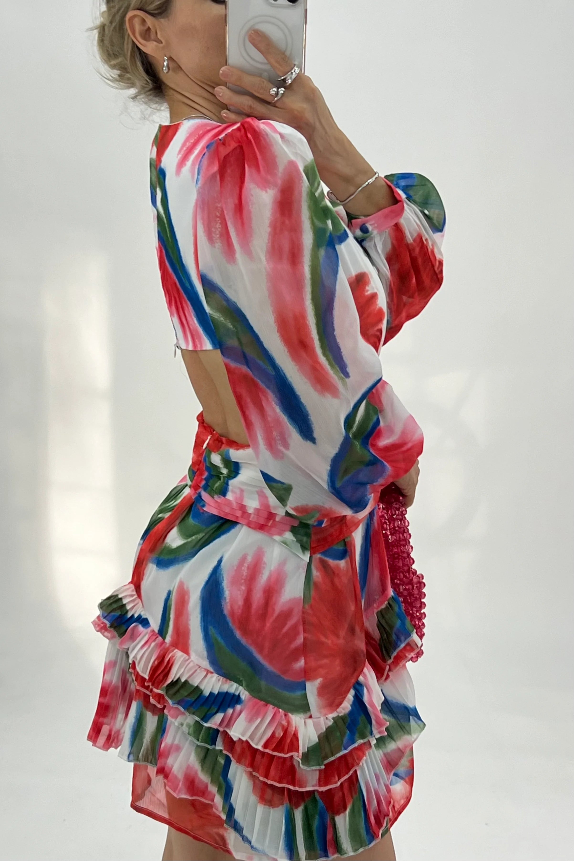 Vestido estampado espalda descubierta